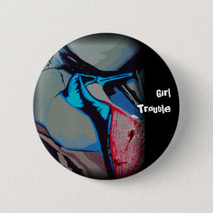 'Girl Trouble'-Button Ronde Button 5,7 Cm
