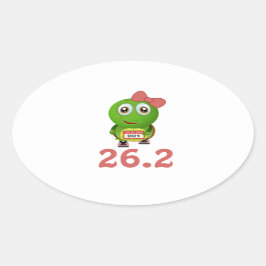 Girl Turtle 26.2 (marathon) Ovale Sticker
