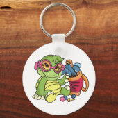 Girl Turtle Golfer Sleutelhanger (Voorkant)