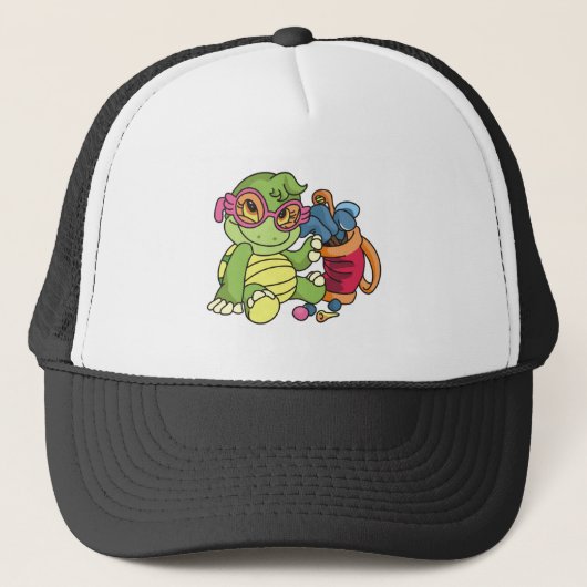 Girl Turtle Golfer Trucker Pet (Voorkant)