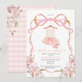 Girl Tutu Uitnodiging voor Baby shower (Voorkant / Achterkant)