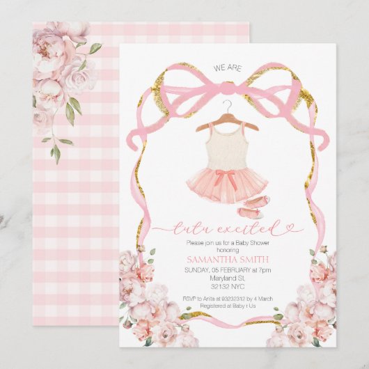 Girl Tutu Uitnodiging voor Baby shower
