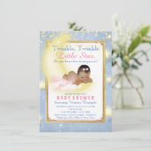 Girl Twinkle Twinkle Little Star Baby shower Kaart (Staand voorkant)