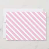 Girl Twins Baby shower Floral Stripe Pink Invite Kaart (Achterkant)