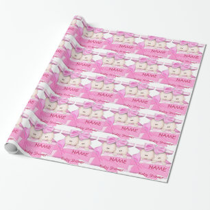 Girl Twins Baby shower Gift Wrapping paper Cadeaupapier