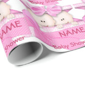 Girl Twins Baby shower Gift Wrapping paper Cadeaupapier (Rol Hoek)