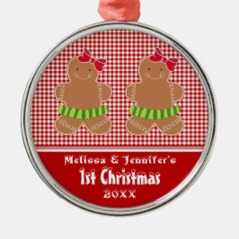 Girl Twins Baby's Eerste kerstsieraad Metalen Ornament