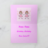 Girl twins, Happy Birthday Kaart (Binnen)