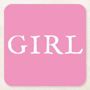 Girl Typography Pink Baby Girl Baby shower Kartonnen Onderzetters