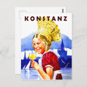 Girl uit Konstanz, Duitsland Briefkaart (Voorkant / Achterkant)