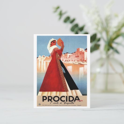 Girl uit Procida, Napels, Italië Briefkaart (Staand voorkant)