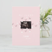 Girl Ultrasound Butterfly Funny Baby Dank je Bedankkaart (Staand voorkant)