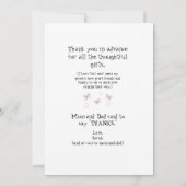 Girl Ultrasound Butterfly Funny Baby Dank je Bedankkaart (Achterkant)