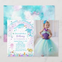 Girl under the Zee Photo Invitation, fotokaart