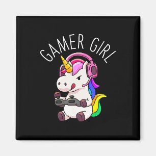 Girl Unicorn Gaming Cute Video Game Gift Women Gir Magneet