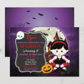 Girl Vampire Halloween Verjaardag Uitnodiging (Voorkant / Achterkant)