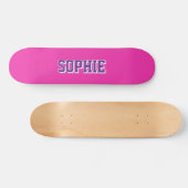 Girl Varsity Magenta Skateboard Personalized Name (Horizontaal)