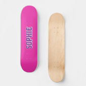 Girl Varsity Magenta Skateboard Personalized Name (Voorkant)