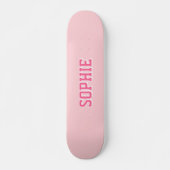 Girl Varsity Pink Skateboard Personalized Name (Voorkant)