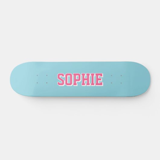 Girl Varsity Pink Skateboard Personalized Name (Horizontaal)