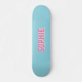 Girl Varsity Pink Skateboard Personalized Name (Voorkant)