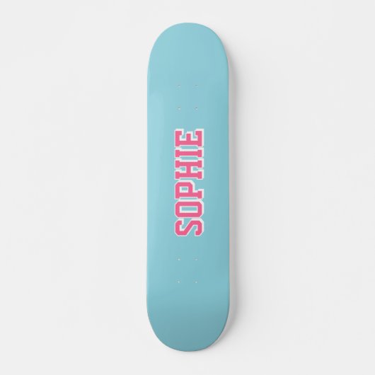 Girl Varsity Pink Skateboard Personalized Name (Voorkant)