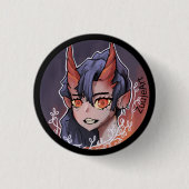Girl, venir anime, ronde button 3,2 cm (Voorkant)