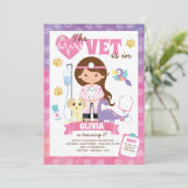 Girl Vet Birthday Party Kaart (Staand voorkant)