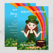 Girl viert haar verjaardag op Saint Patrick's Kaart (Voorkant / Achterkant)