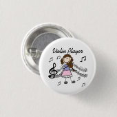 Girl Violin Player Button (Voorkant /achterkant)