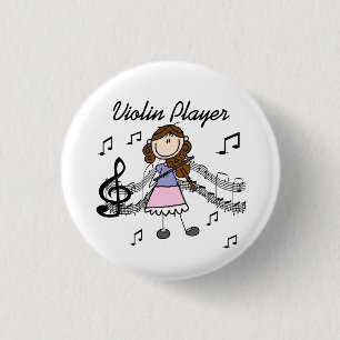 Girl Violin Player Button