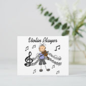 Girl Violin Player-overhemden en -cadeaus Briefkaart (Staand voorkant)