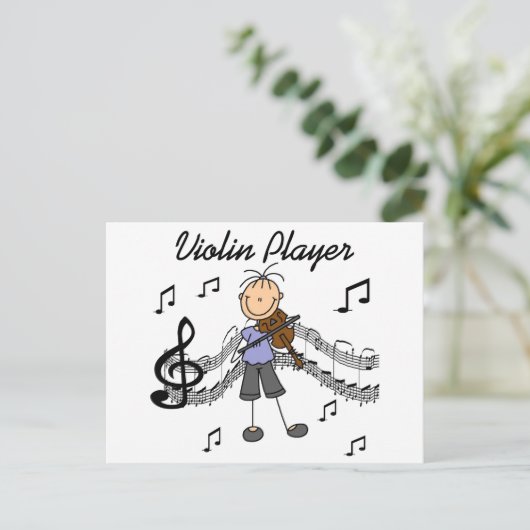 Girl Violin Player-overhemden en -cadeaus Briefkaart (Staand voorkant)