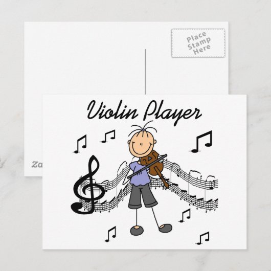 Girl Violin Player-overhemden en -cadeaus Briefkaart (Voorkant / Achterkant)