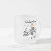 Girl Violin Player-overhemden en -cadeaus Matglas Koffiemok (Voorkant rechts)