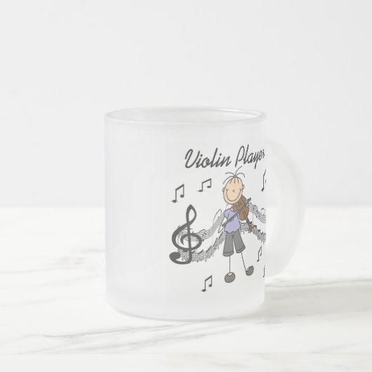 Girl Violin Player-overhemden en -cadeaus Matglas Koffiemok (Voorkant rechts)