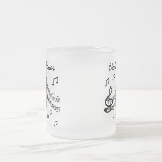 Girl Violin Player-overhemden en -cadeaus Matglas Koffiemok (Center)