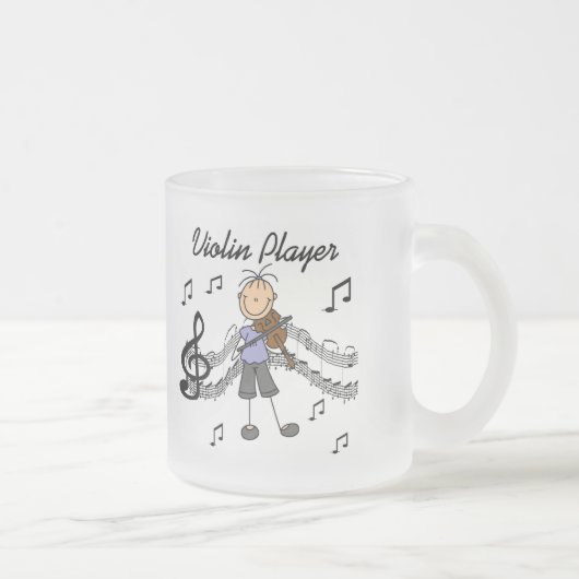 Girl Violin Player-overhemden en -cadeaus Matglas Koffiemok (Rechts)