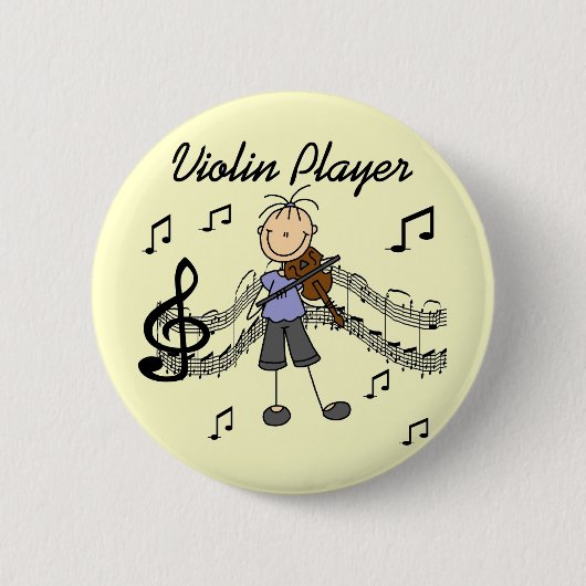 Girl Violin Player-overhemden en -cadeaus Ronde Button 5,7 Cm (Voorkant)