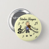 Girl Violin Player-overhemden en -cadeaus Ronde Button 5,7 Cm (Voorkant /achterkant)