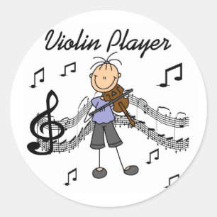 Girl Violin Player-overhemden en -cadeaus Ronde Sticker