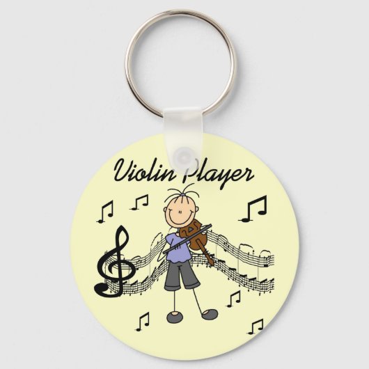 Girl Violin Player-overhemden en -cadeaus Sleutelhanger (Voorkant)