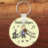 Girl Violin Player-overhemden en -cadeaus Sleutelhanger (Voorkant)