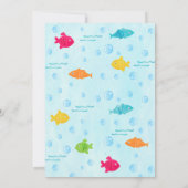 Girl Vist O-fish-ally 1st Birthday Invitation Kaart (Achterkant)