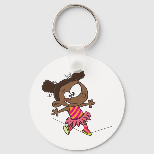 Girl Walking A Tightrope Sleutelhanger (Achterkant)