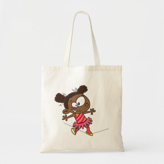 Girl Walking A Tightrope Tote Bag (Voorkant)