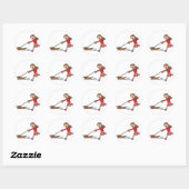 Girl Walking Dog - Dog Walker - schattige cartoon Ronde Sticker (Vel)
