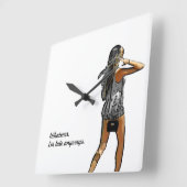 ~Girl, wat ik ook ben, ik ben te laat.. ...WALL CL Vierkante Klok (Hoek)