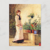 Girl Watering Planten Winslow Homer Briefkaart (Voorkant)