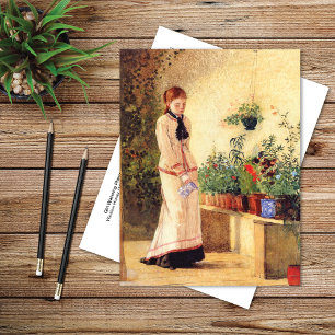 Girl Watering Planten Winslow Homer Briefkaart